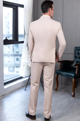 Mens Suits Slim Fit 2 Piece Peak Lapel Double Breasted Blazer Tuxedo Suit Set for Men Casual Wedding Casual Business3