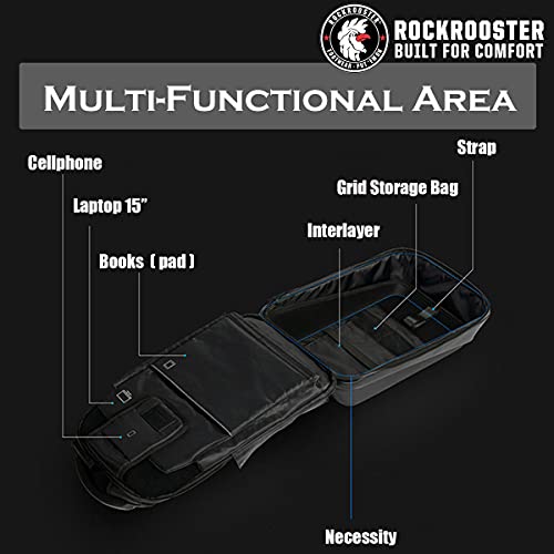 Rockrooster Cube Square Backpack Macbook Computer Bag School Shaping Bag - C1 #TOP3