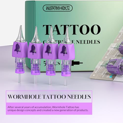 Image of Wormhole Tattoo Cartridge Needles Rocket, 50pcs Mixed Sizes Disposable Finger Ledge Tattoo Needles #10 Standard 3RL 5RL 7RL 9RL 11RL Round Liner for Tattoo Machine Tattoo Gun Tattoo Supplies