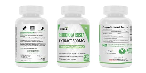 Image of NutriJa Rhodiola Rosea Extract 500mg- 120 Capsules | Standardized to 3% Rosavins & 1% Salidroside | For Cognitive Wellbeing & Focus