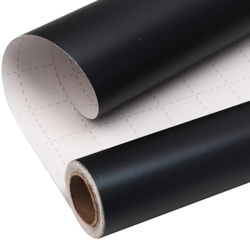 Ribbli Black Metallic Wrapping Paper Matte Black Solid Color Pape...