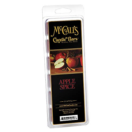 Image of McCall's Candles | Apple Spice | Scented Wax Melt | Warm Baked Apple, Nutmeg & Cinnamon | 6-Piece Break-Apart Bar | 12-24 Hours Per Wedge | Poured in the USA | 5.5 oz