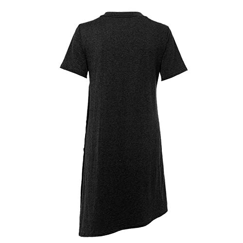 KAMEMIR Vestido feminino de manga comprida com botão lateral túnica vestido de inverno vestidos de o