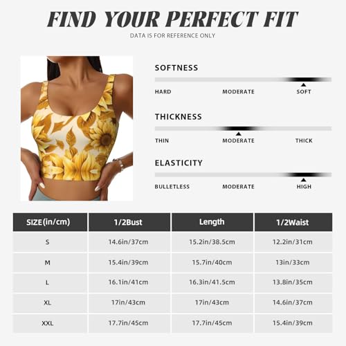 Chaleco deportivo para mujer ideal para yoga y fitness activo con estampado de girasol 6