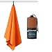 Fit-Flip Microfaser Handtuch – federleicht, Ultra saugstark und schnelltrocknend – (1x 80x40cm + 1x Tasche, Orange)