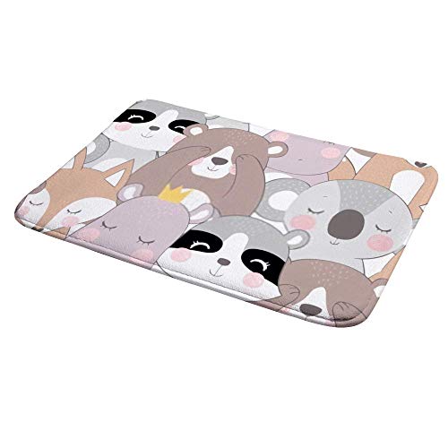 Tapis de bain raton laveur lavable pour une sortie de douche douce