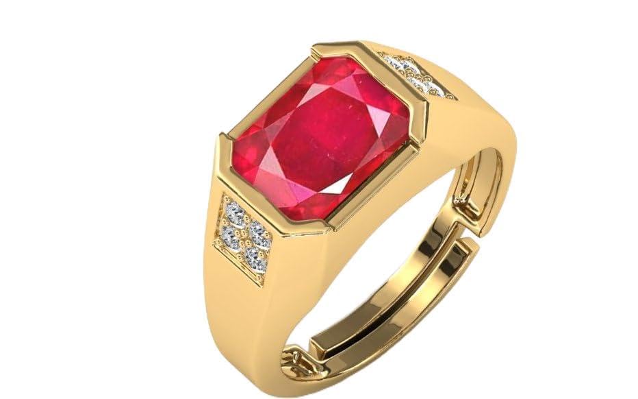 Bague rubis plaqué or faite main pour homme et femme, un bijou de collection intemporel