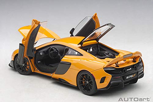 Modelo auto Mclaren 675LT naranja escala 1:18 miniatura 6