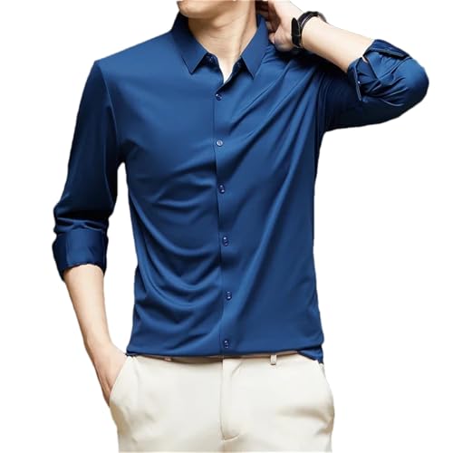 Chemise coupe droite homme bleu lac pour un look élégant sans effort