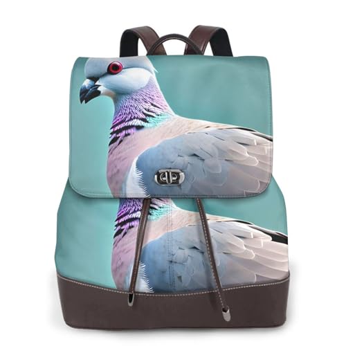 Sac à dos en cuir imprimé pigeon pour femme qui cherche un petit sac à dos d'affaires chic