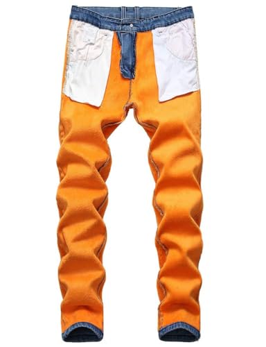 Ylingjun Mens Warm Sherpa Lined Biker Jeans Stretch Slim Fit Fleece Denim Pants3