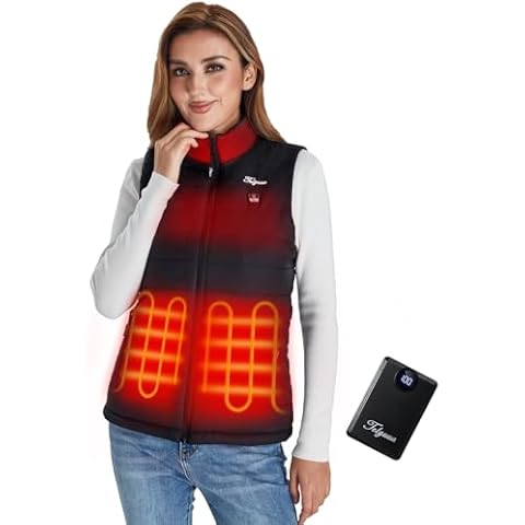 Telguua Heated Gilet for Women, Heated Vest Heating Jacket with 3 Adjustable Temperature, Electric Outerwear Vests with 12000mAh Battery Pack for Outdoor Camping Riding Hiking Activities Cover