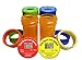 TimerCap Automatically Displays Time Since Last Opened - Built-in Stopwatch Smart Pill Bottle Cap Medication Reminder Case (Qty 4-1.8 oz Amber Bottles) EZ -Twist/CRC