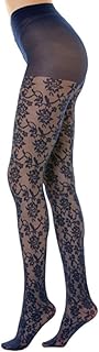 Medias de malla 40 denier con taco de algodón para mujer caracterizadas por una alegre fantasía flores all over. Made in Italy N.1607
