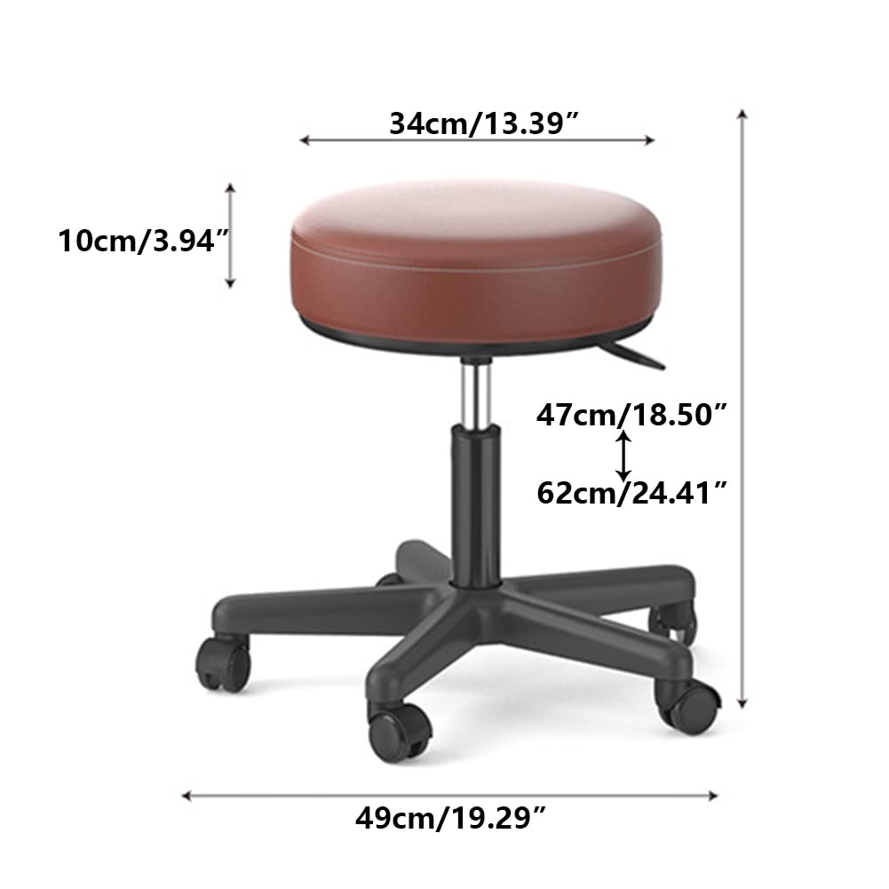 Tabouret De Bureau Réglable Avec Roulettes - Siège Rectangulaire 53x33 Cm - Charge Max 181 Kg - Gris - 4
