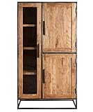 Praktisch & vielseitig – Dieses gut unterteilte und funktionale Highboard darf in keinem Wohnzimmer fehlen. Der Schrank bietet viel Stauraum und übernimmt dank einer Glastür auch die Funktion einer Vitrine. Die Fächer lassen genug Platz für Deko & sorgen für eine wohnliche Atmosphäre.