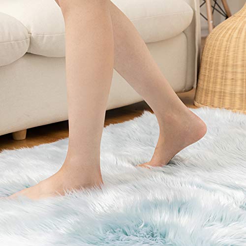 Ashler Faux Fur Rug, Fluffy Shaggy Area Rug Ultra Soft