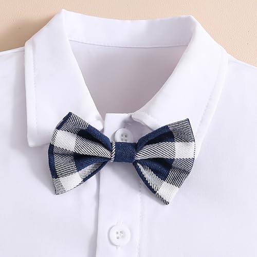 Image of Boy Clothes Kids Formal Suit 5Y Summer Short Sleeve Shirt & Shorts Gentleman Outfit 2 Piece Clothing Set