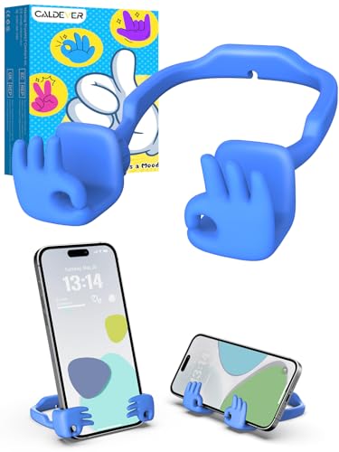 Imagen de Regalos para Hombre Mujer Soporte Móvil Mesa: Regalos Navidad Amigo Invisible Originales para Niño Niños Padres Soporte para Móvil con Gesto OK Porta Móvil Ideas Regalo Cumpleaños Reyes Azul 1 ud