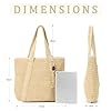 EVEOUT Stroh Umhängetaschen für Damen Sommer Mode gewebte groß Schultertaschen Lässige Strandtasche Shopper #1