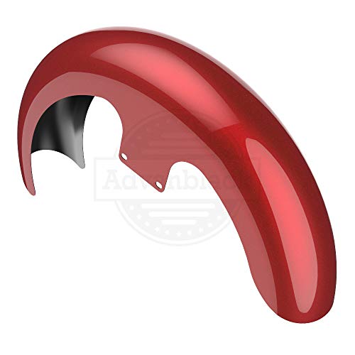 Moto Onfire 21" Reveal Wrapper Hugger Front Fender Fit For 2009 10 11 12 2013 Harley Flh Touring Road Glide Street Glide (Ember Red Sunglo, Silver Spacer(1986-2013)) #TOP4