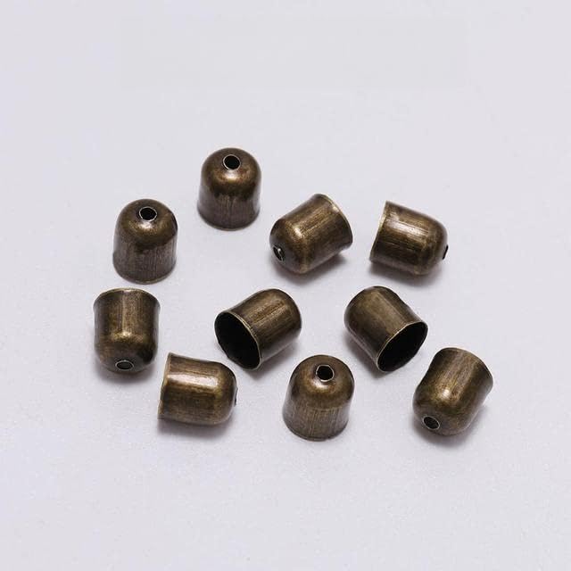 ASDFWR 50-100 Uds Pulseras con Cordones de Cuero Hebilla para Encontrar Tapas de borlas de Punta 3 4 5 7 8 10 mm Tapas de Cuentas de Extremo engarzado para fabricación de Joyas DIY