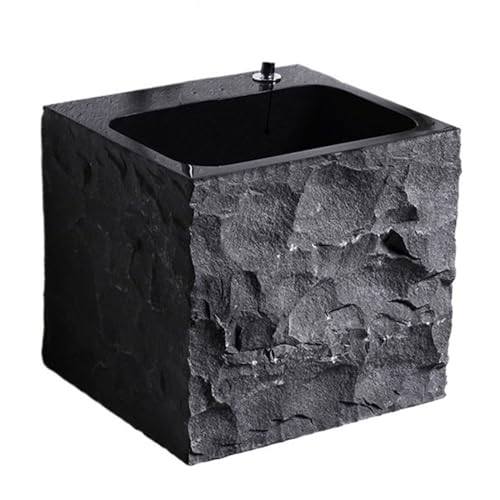 Fregadero de fregona utilitario, estación de lavado de piedra cruda de pie con kit de drenaje, grifo tallado a mano para exteriores opcional
