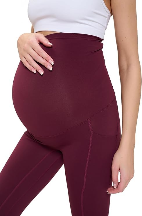 Natural Uniforms Damen Umstands-Leggings mit hoher Taille, zum Anheben des Gesäßes, Nylon