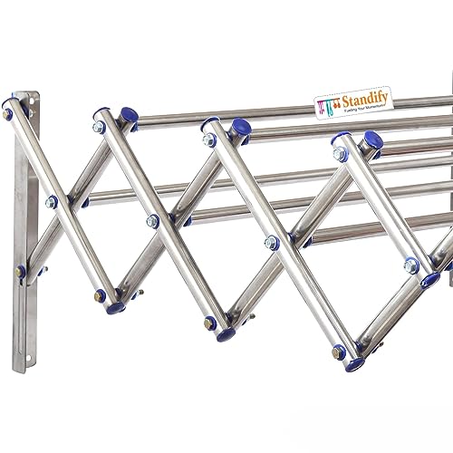 STANDIFY-Stainless-Steel-Wall-Mounted-Foldable-Cloth-Drying-Rack-Cloth-Drying-Stand-Laundry-Organizer-Stand-8-Rods-of-36-Inch-Each