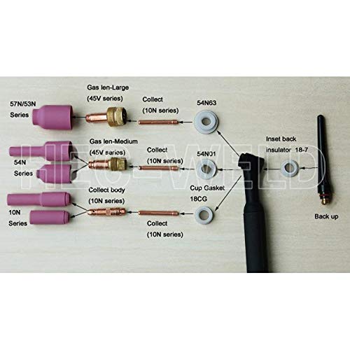 Anncus TIG Welding Consumables Accessories KIT Gas Lens Nozzle