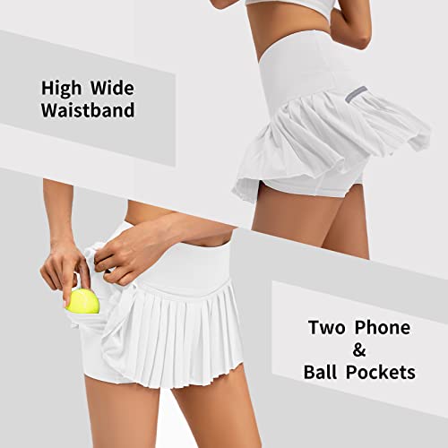 Raroauf Womens Pleated Tennis Skirts with Shorts High Waisted Mini Skirt Golf Skort Athletic Skirts Workout Pickball2