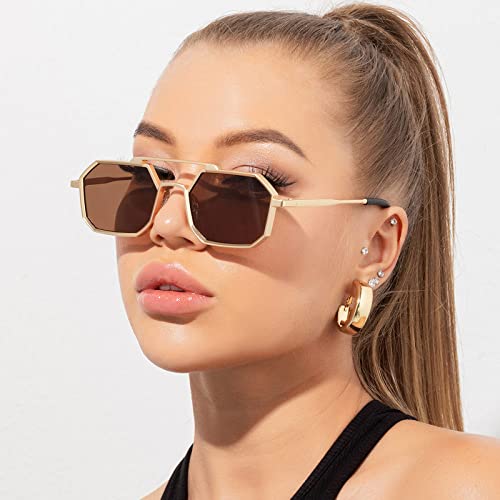 HMRGLMIE-Steampunk Sunglasses Women Design Shade Eyewear Vintage Metal Men Sun Glasses Summer UV4002