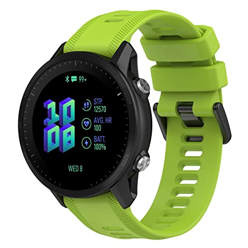 Compatible with Garmin(ガーミン)Forerunner 955 バンド 、シリコン製交換バンド、 柔らか運動型 ベルト、Forerunner 955 時計バンド (ライムグリーン)