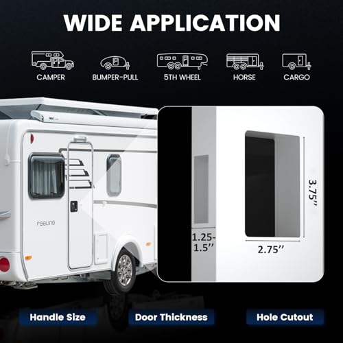 Image of Upgraded RV Door Lock Replacement with Paddle Latch, Durable Black Camper Door Lock for Travel Trailers and Enclosed Trailer(Keyed Differently)