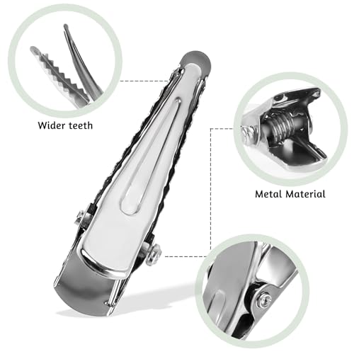 80 Pinzas de Cabello Aligator de Metal Plateado miniatura 5