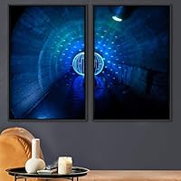 2 Piece Framed Canvas Wall Art Colorful Art Lights Canvas Prints Home Artwork Decoration for Living Room,Bedroom - 16
