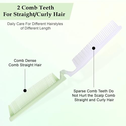 Image of GLUN Foldable Comb, Portable Travel Hair Comb for Detangling, Massage, and Anti-Static Styling Accessories