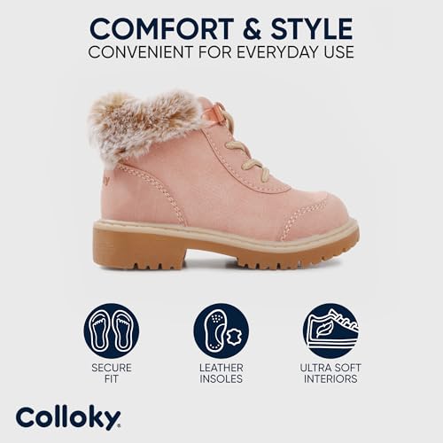 Toddler Boots for Girls - Fashionable, Durable & Lightweight Boots - Leather, Non-Slip Insoles - Stylish Footwear for Kids3