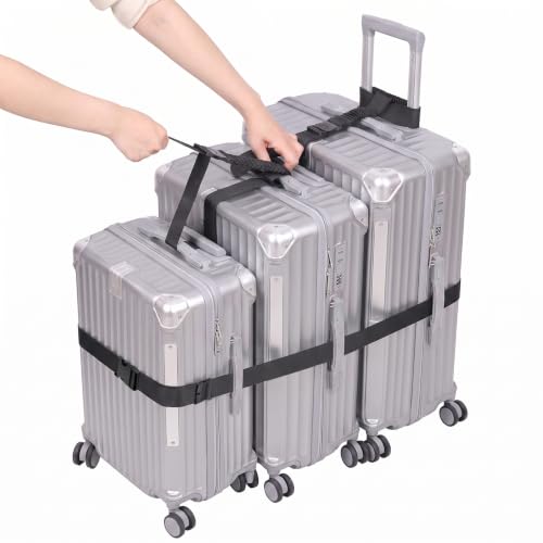 Image of Vigorport Luggage Straps, Stretchable Luggage Connector Strap for Suitcase