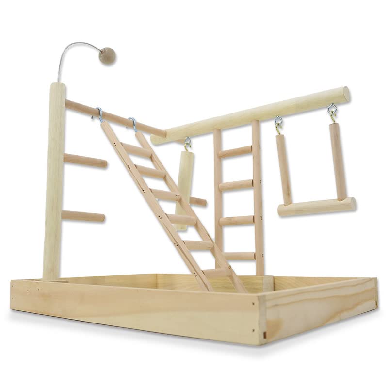 Okoń ptasi Parrot Playground Bird Playstand Perches Play With Drabins Feeder Bite Toys Activity Center