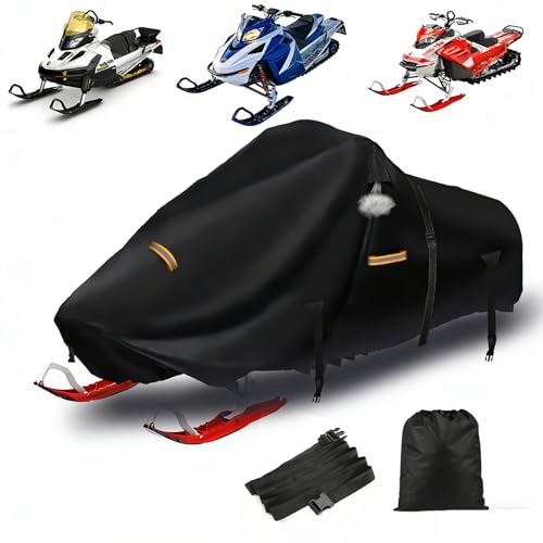 Snowmobile Cover 130 Inch 420D Heavy Duty Durable Snowmobile Protective Covers with Full Protection Waterproof Universal Storage Cover Fits Snowmobiles up to 130 L x 51 W x 48 (420D)