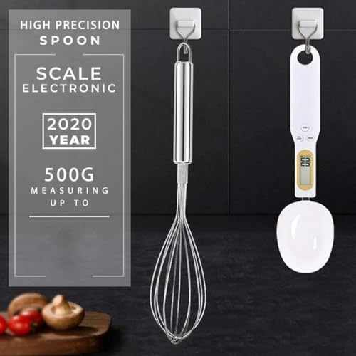 Colher Medidora Digital com Balança, Capacidade 500g, Precisão 0,1g, Display LCD, Ideal para cozinha