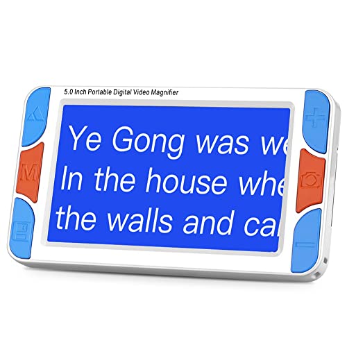 HDHDHJ 5.0 Inch Electronic Reading Aid, 3X-48X Zoom, 26 Kinds Color Modes, HDMI AV Output To TV, Foldable Handle, For Reading, Writing, Viewing Books