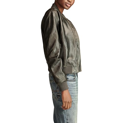 Lucky Brand Women's Liana Leather Bomber3