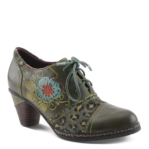 Spring Step L'Artiste Hunteera Oxford Heels | Baroque-Inspired Leather Lace-Up Shoes with Leopard Print Accents2