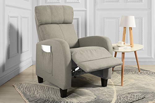 Casa Andrea Milano Living Room Slim Manual Recliner Chair (Beige) #TOP27