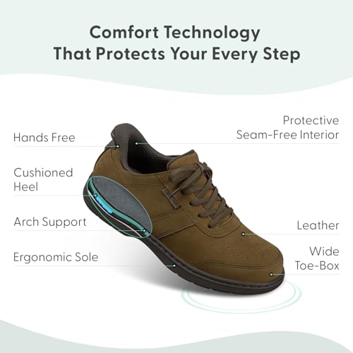 Image of Orthofeet Pierre Orthopedic Men's Leather Sneakers