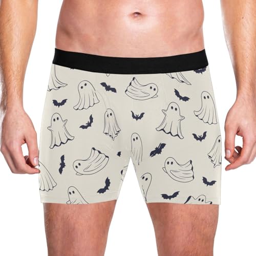 Men's Boxer Briefs Novelty Soft and Breathable with Fly Halloween Ghosts Bats Underwear for Men2