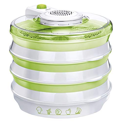 MPM MSG-06 Dörrautomat Lebensmittel ausziehbar mit 6 Fächern und 400W, Weiß / Grün – Bild 3