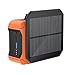 Yepar Ventilador portátil con clip de cintura de 6000 mAh con pilas, con carga solar, 3 velocidades para trabajos al aire libre, color naranja